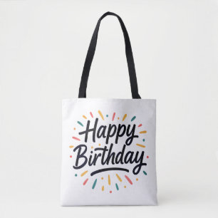 Elegant Birthday Calligraphy Design Tasche