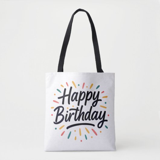 Elegant Birthday Calligraphy Design Tasche (Vorderseite)