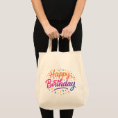 Elegant Birthday Calligraphy Design Tragetasche (Vorderseite (Produkt))