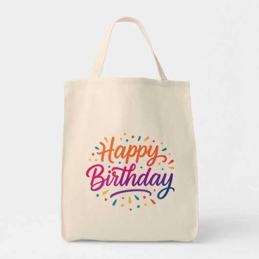 Elegant Birthday Calligraphy Design Tragetasche (Vorne)