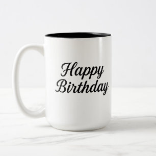 Elegant Birthday Calligraphy Design Zweifarbige Tasse