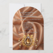 Elegant Birthday Caramel Gold Jewel Diamonds Einladung (Rückseite)