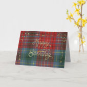 Elegant Birthday Card auf British Columbia Tartan Karte (Gelbe Blume)