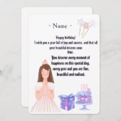 Elegant Birthday Card for Her – Personalized Greet Dankeskarte (Vorne/Hinten)