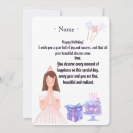Elegant Birthday Card for Her – Personalized Greet Dankeskarte