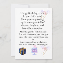Elegant Birthday Card for Her – Personalized Greet Einladung