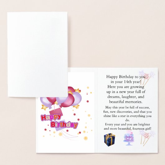 Elegant Birthday Card for Her – Personalized Greet Folienkarte (Anzeige)