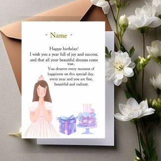Elegant Birthday Card for Her – Personalized Greet Magneteinladung