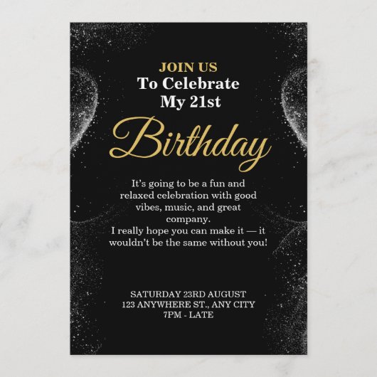 Elegant Birthday Card – Stylish CUSTOMIZABLE CARD. Einladung (Vorderseite)