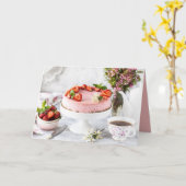 Elegant Birthday Dessert Karte (Gelbe Blume)