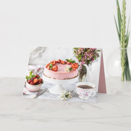 Elegant Birthday Dessert Karte (Vorderseite)