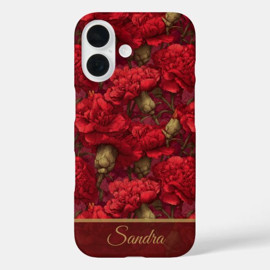 Elegant Birthday Gift Carnation Flower Name Case-Mate iPhone Hülle (Rückseite)