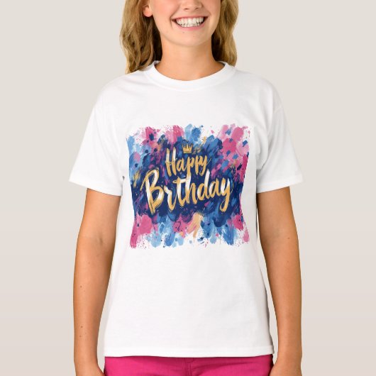 Elegant Birthday Girl T - Shirt (Vorderseite)