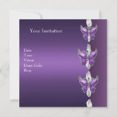 Elegant Birthday Invite Lilac Lila Butterfly Einladung (Rückseite)