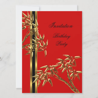 Elegant Birthday Party Asian Bamboo Einladung