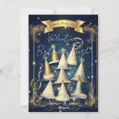 Elegant Birthday Party Hat | Elegant Gold & Navy Einladung (Vorderseite)