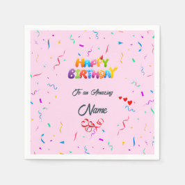 Elegant Birthday Party Napkins - Custom Designs Serviette