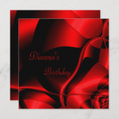 Elegant Birthday Red Black Abstrakt Einladung (Vorne/Hinten)