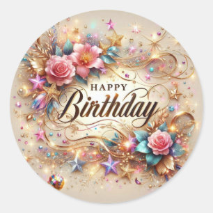 Elegant Birthday Sticker