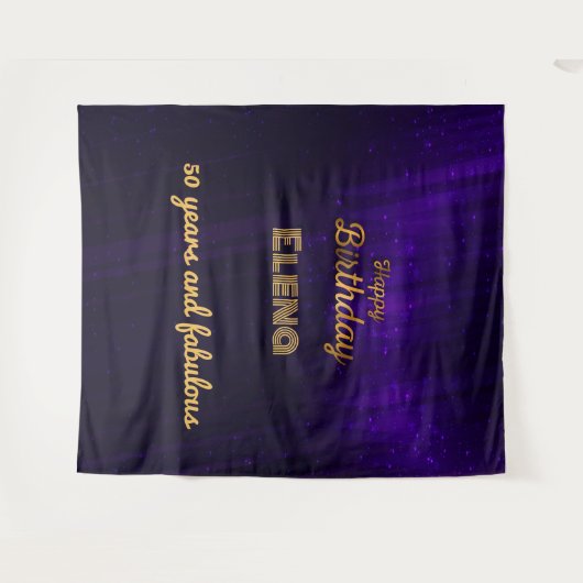 Elegant Birthday Wandteppich (Vorderseite (Horizontal))