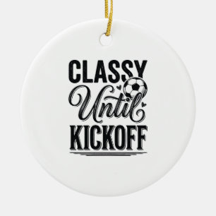 Elegant bis Anpfiff Fußball Vintage-Shirt-Design_1 Keramik Ornament