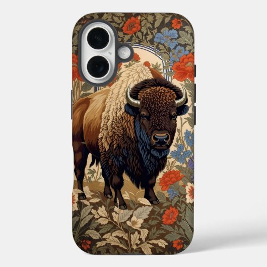 Elegant Bison William Morris Inspiriert Case-Mate iPhone Hülle (Rückseite)
