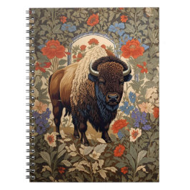 Elegant Bison William Morris Inspiriert Notizblock
