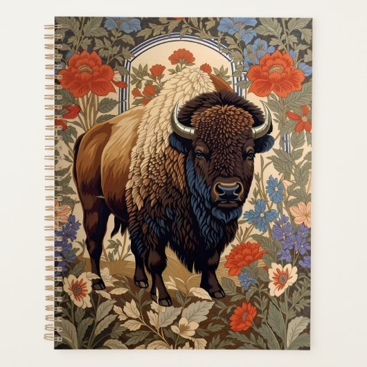 Elegant Bison William Morris Inspiriert Planer (Vorderseite)