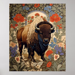 Elegant Bison William Morris Inspiriert Poster