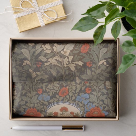 Elegant Bison William Morris Inspiriert Seidenpapier (Geschenk)