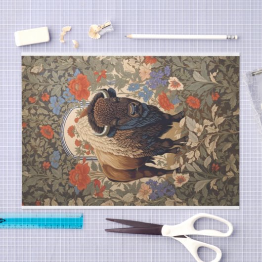 Elegant Bison William Morris Inspiriert Seidenpapier (Handwerk)