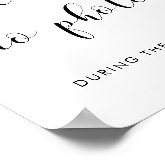 Elegant Bitte kein Foto Hochzeitszeichen Poster (Ecke)