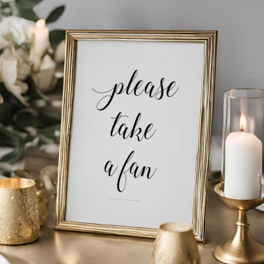 Elegant Bitte nehmen Sie ein Fanhochzeitszeichen. Poster