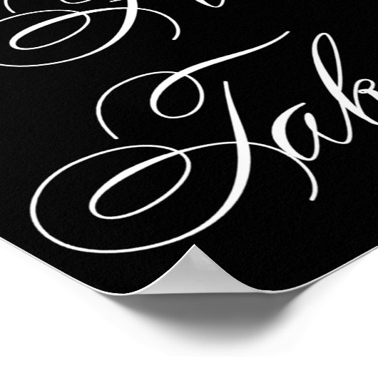 Elegant Bitte nehmen Sie ein weißes Script | Horiz Poster (Ecke)