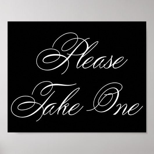 Elegant Bitte nehmen Sie ein weißes Script | Horiz Poster (Vorne)