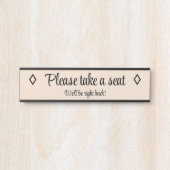 Elegant "Bitte nehmen Sie Platz" Türschild (Vorderseite )