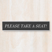 Elegant "BITTE SITZEN!" Türschild (Vorderseite )