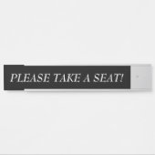 Elegant "BITTE SITZEN!" Türschild (Vorderseite )