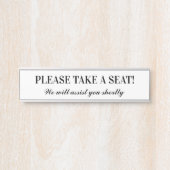 Elegant "BITTE SITZEN!" Türschild (Vorderseite )