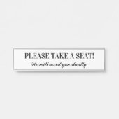 Elegant "BITTE SITZEN!" Türschild (Vorderseite )