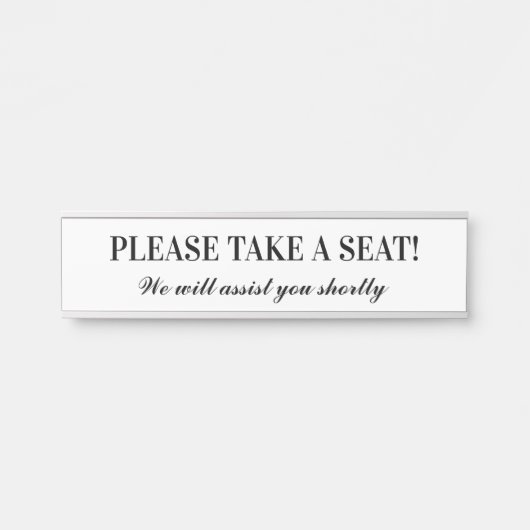 Elegant "BITTE SITZEN!" Türschild (Vorderseite )