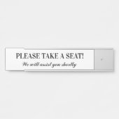 Elegant "BITTE SITZEN!" Türschild (Vorderseite )