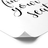 Elegant Bitte suchen Sie Ihr Sitzhochzeitzeichen Poster (Ecke)