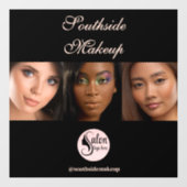 Elegant Black 3 Foto Quadratisches Make-up-Geschäf Fensteraufkleber (Blatt)