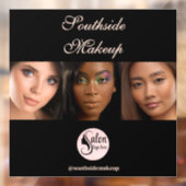 Elegant Black 3 Foto Quadratisches Make-up-Geschäf Fensteraufkleber (Blatt 2)