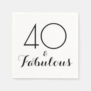 Elegant Black 40 und fabelhaftes Party Napkins Serviette