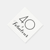 Elegant Black 40 und fabelhaftes Party Napkins Serviette (Ecke)