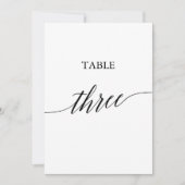 Elegant Black 5x7 Printable Table Number Three Einladung (Vorderseite)