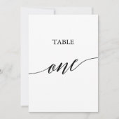Elegant Black 5x7 Printable Table One Table Number Einladung (Vorderseite)