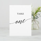 Elegant Black 5x7 Printable Table One Table Number Einladung (Stehend Vorderseite)